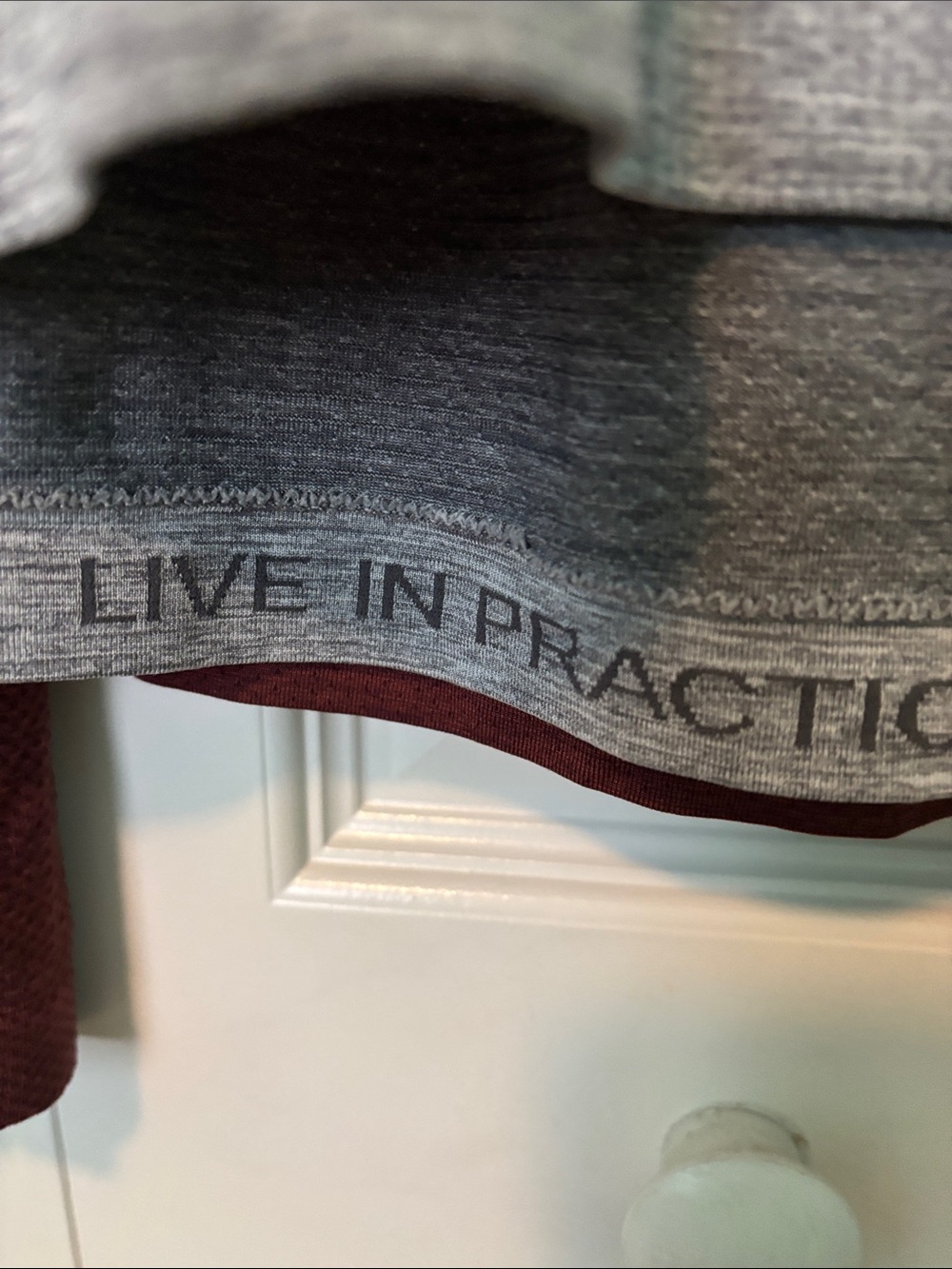 Champion Long-Sleeve Crew Tops - Maroon & Light Gray - Picture 5 of 6